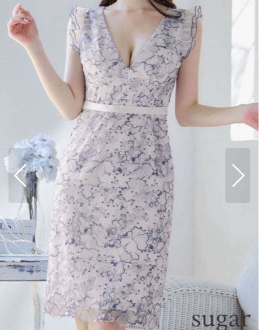 【最終価格】エルケイ (ERUKEI) 花柄レースフリル袖　ドレス