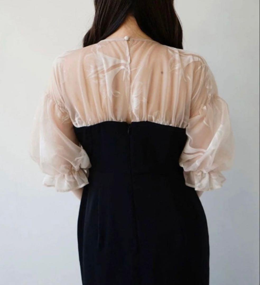 Acka sheer puff dress ブラック サイズ1