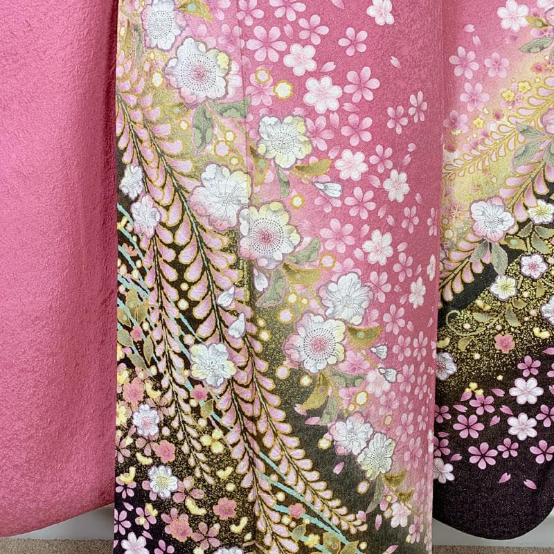 509z42,410y27☆かわいい！振袖 銀通し 辻が花絞り染 地紋☆美品