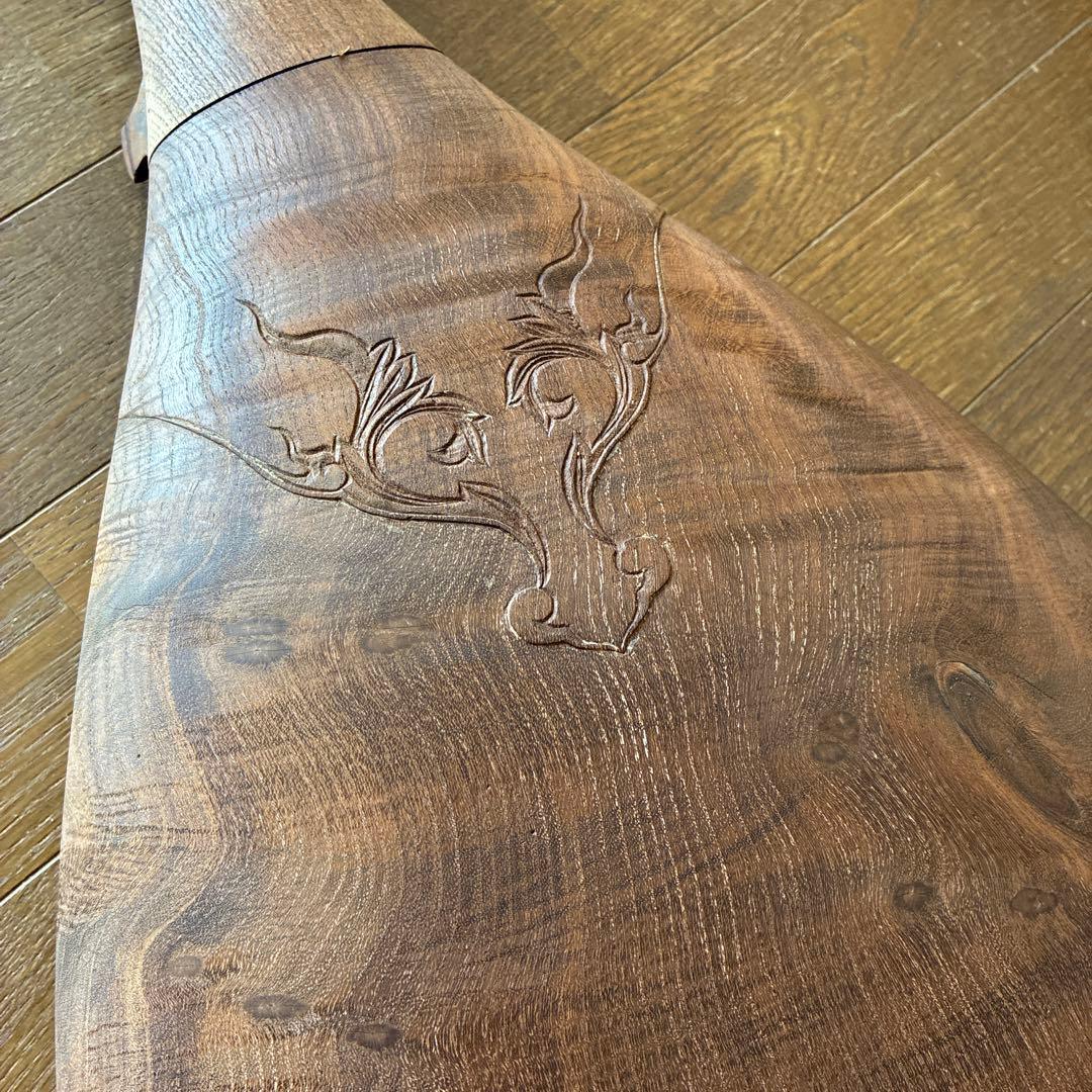 古い琵琶　古道具　和楽器　五弦