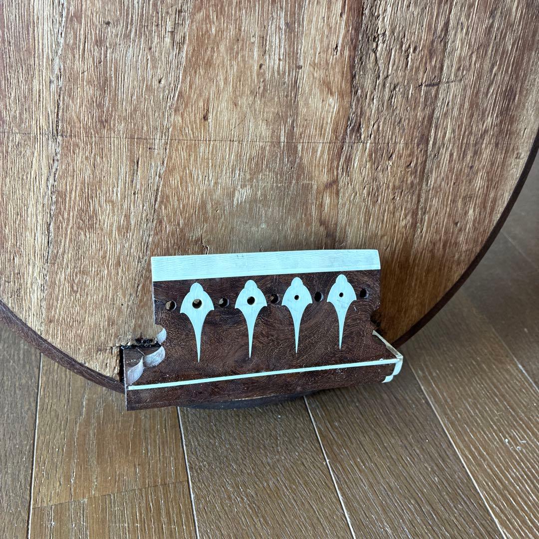 古い琵琶　古道具　和楽器　五弦