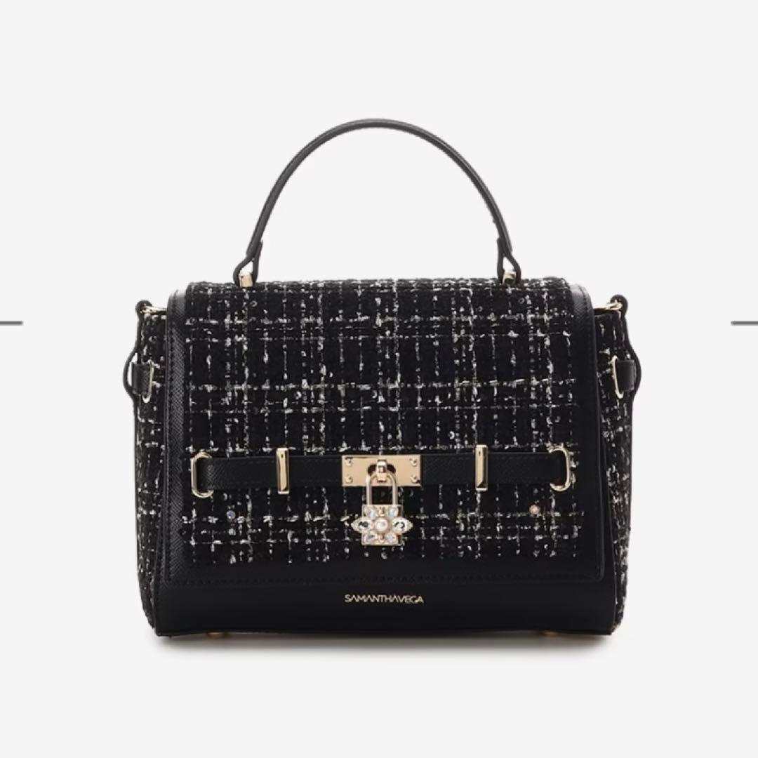 サマンサベガ ツイードベルトビジューショルダーバッグ