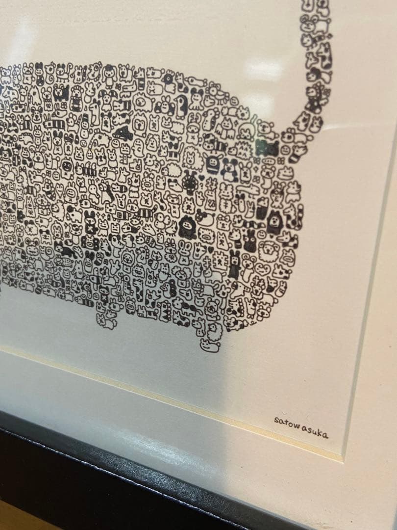 佐藤明日香　ボールペン画　「CATS（小）」