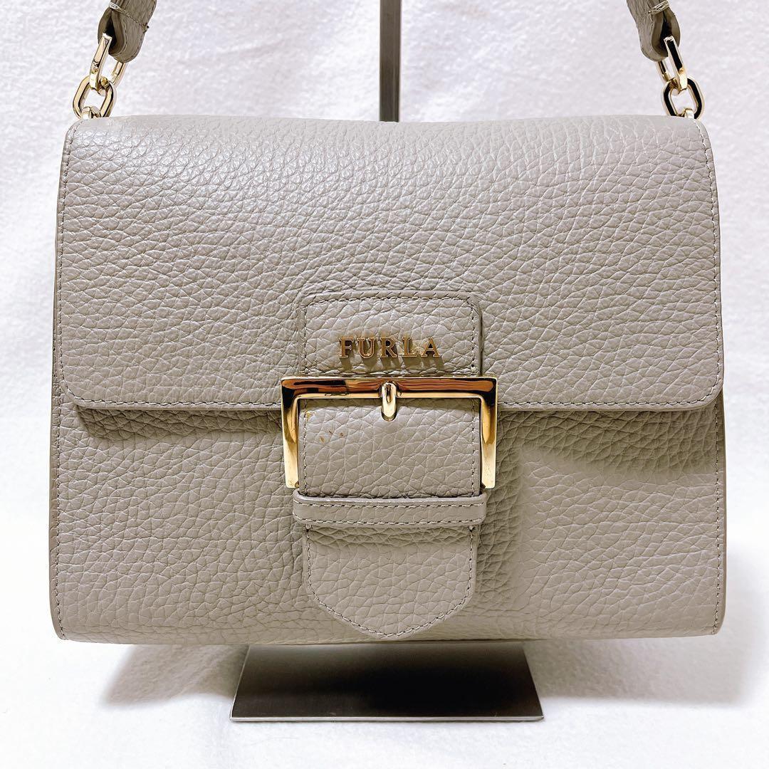 ぽんフルラ FLO フロー 2way ショルダー ハンドバッグ グレー