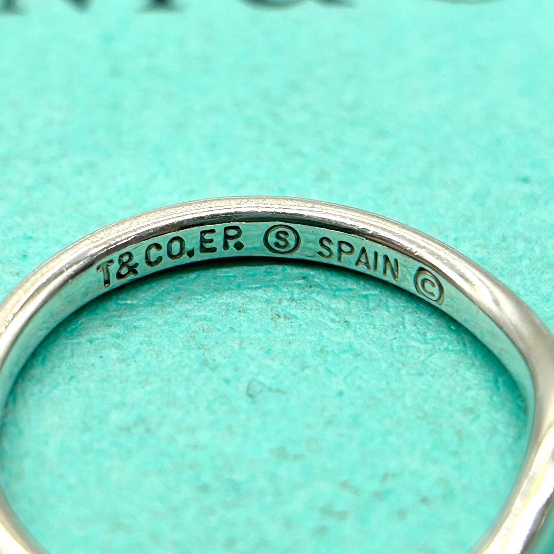 美品　ティファニー　カーブド　バンド　リング　10号　シルバー