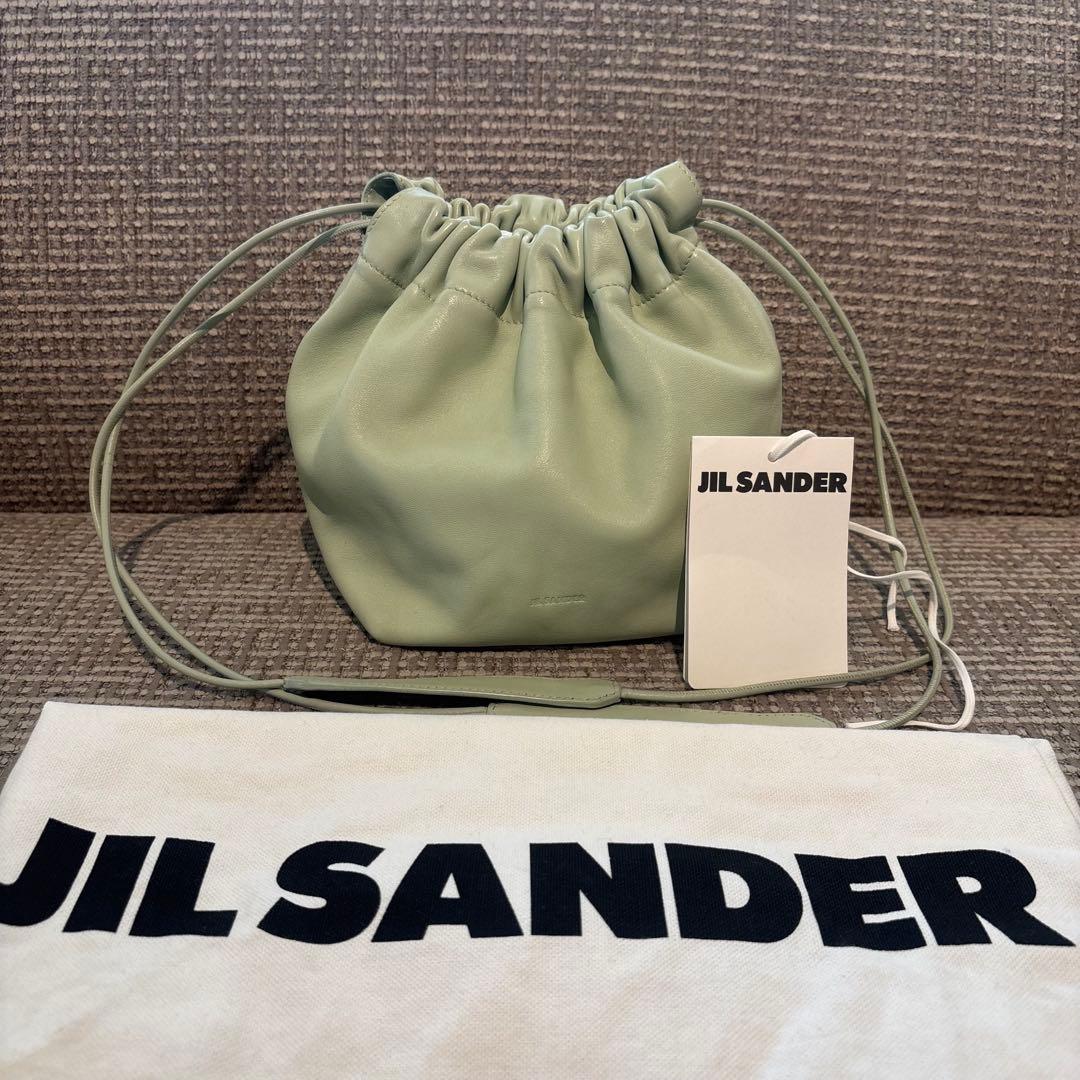 最終値下げJIL SANDER ミントグリーン 巾着ショルダーバッグ