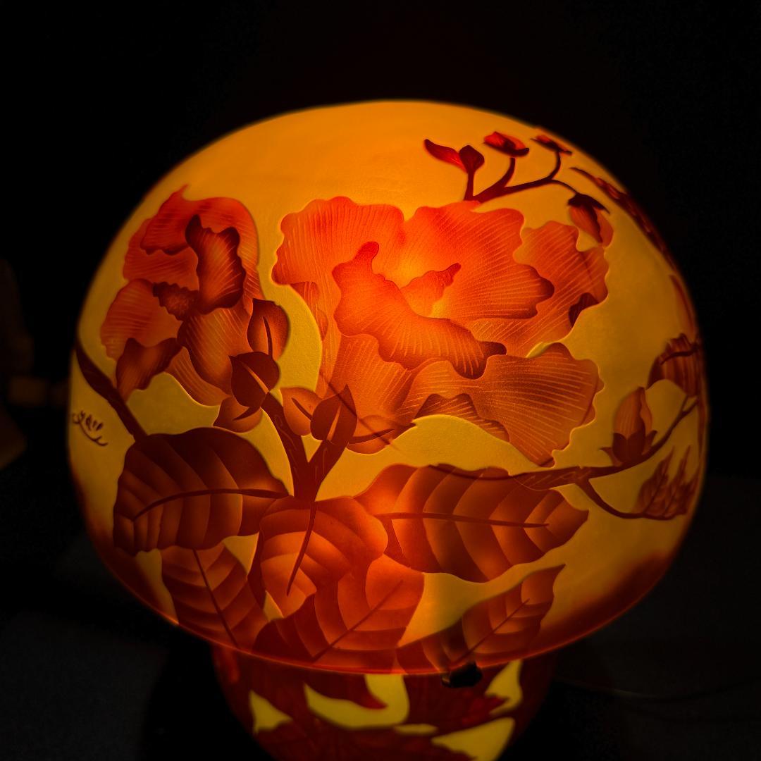 高さ35㎝【希少】【特大】エミールガレ風　レプリカ　ランプ　卓上照明