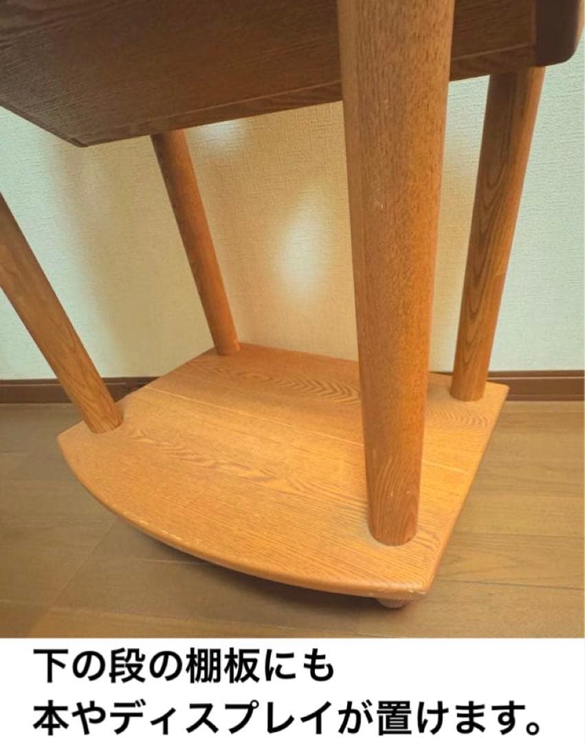 【美品】国産　無垢材　木製本棚　キャスター付き　一点物　つばめ