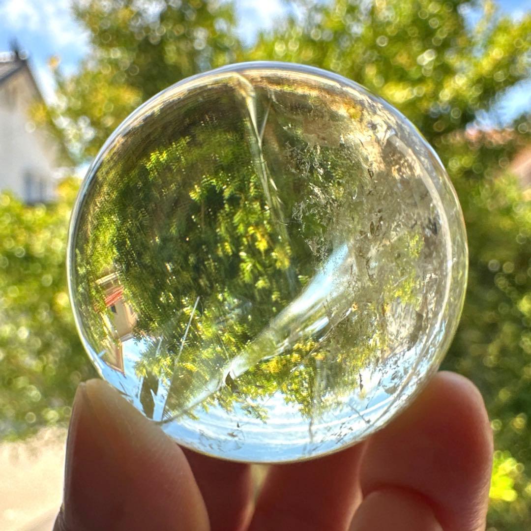 シトリン　高品質　スフィア　4.1㎝　レインボーシトリン