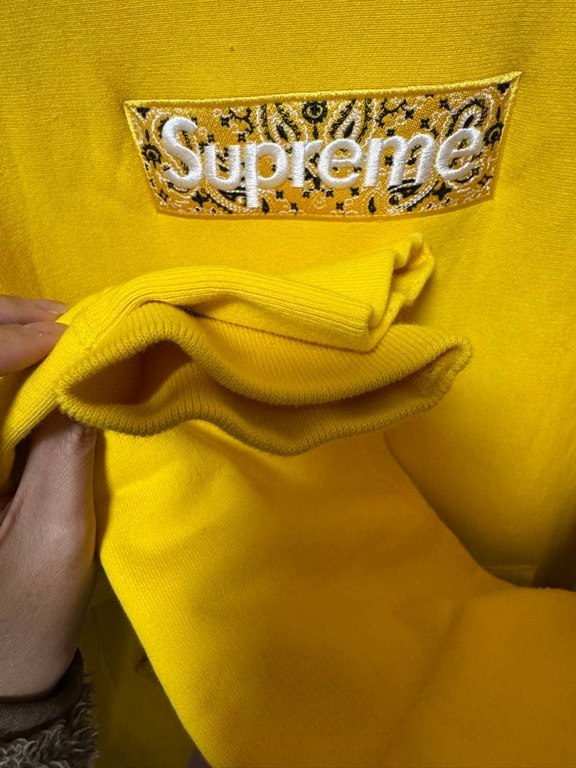 トップス Supreme Bandana Box Logo Hooded Yellow
