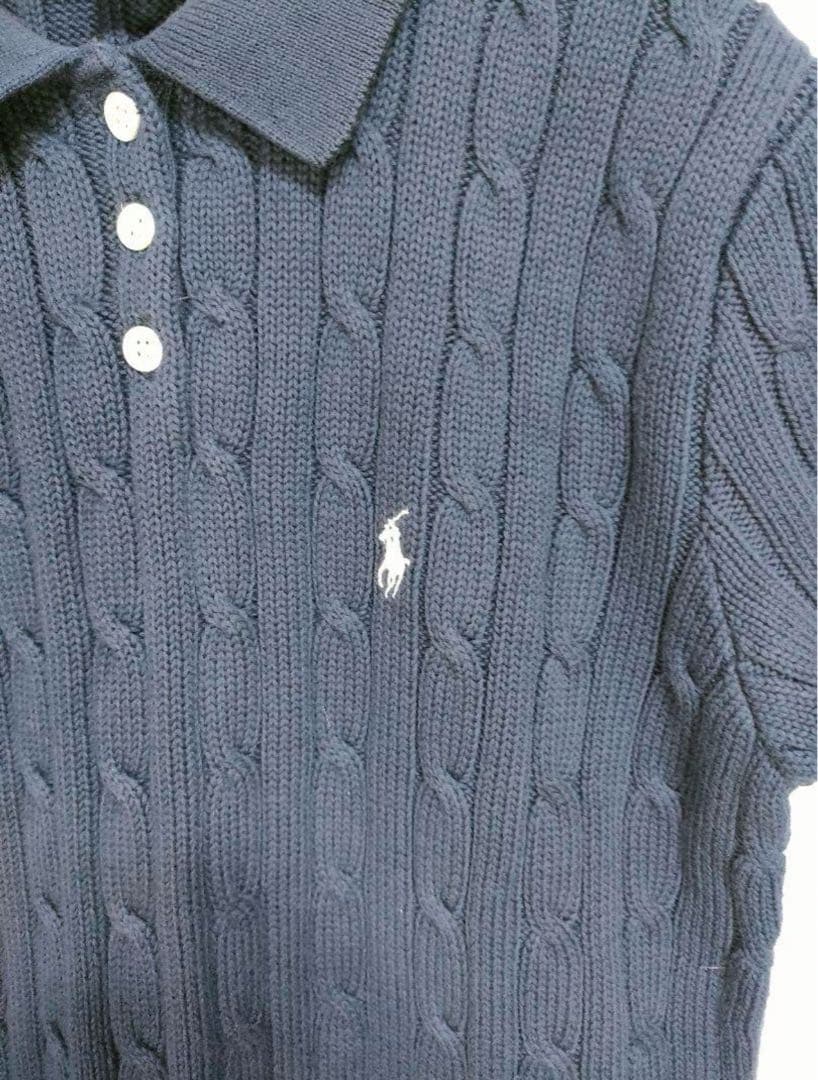 ラルフローレン　ケーブルニット半袖ポロシャツ　ポロラルフローレン