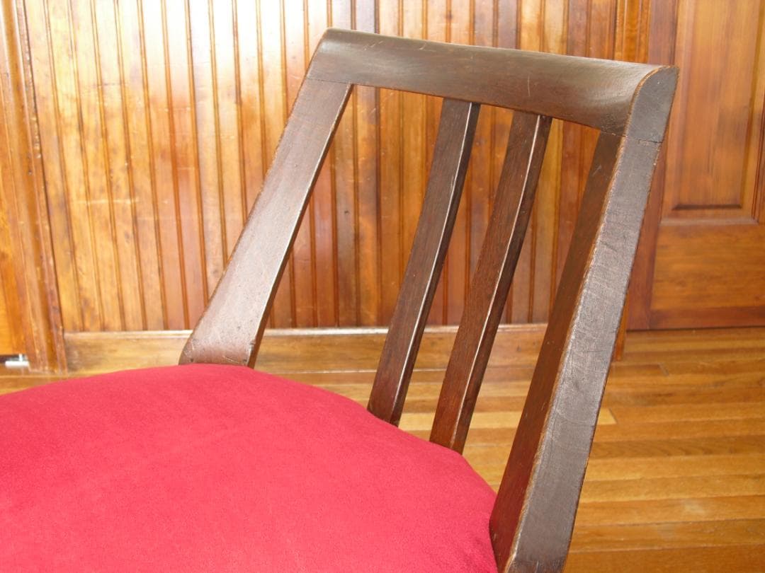 アンティーク ドクターチェア☆木製 回転椅子☆手触り良いベルベット/ビロード張り