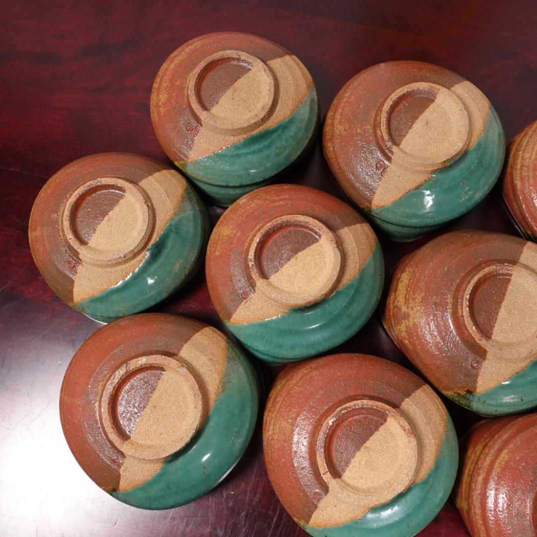 現代上野焼の第一人者 16代 熊谷保興 掛分向付 10客 共箱