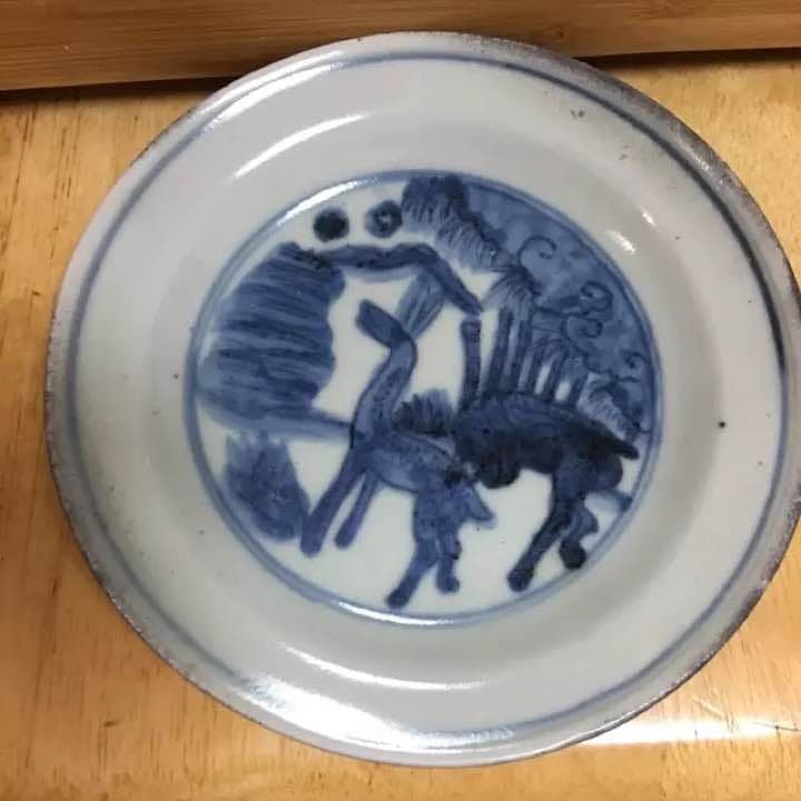 中国骨董 小皿 青花 明時代