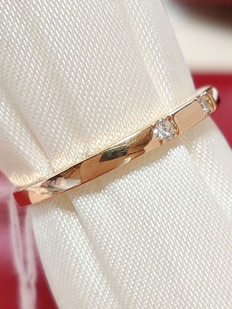 新入荷 未使用品 k18PG 天然ダイヤモンド 0.10ct リング