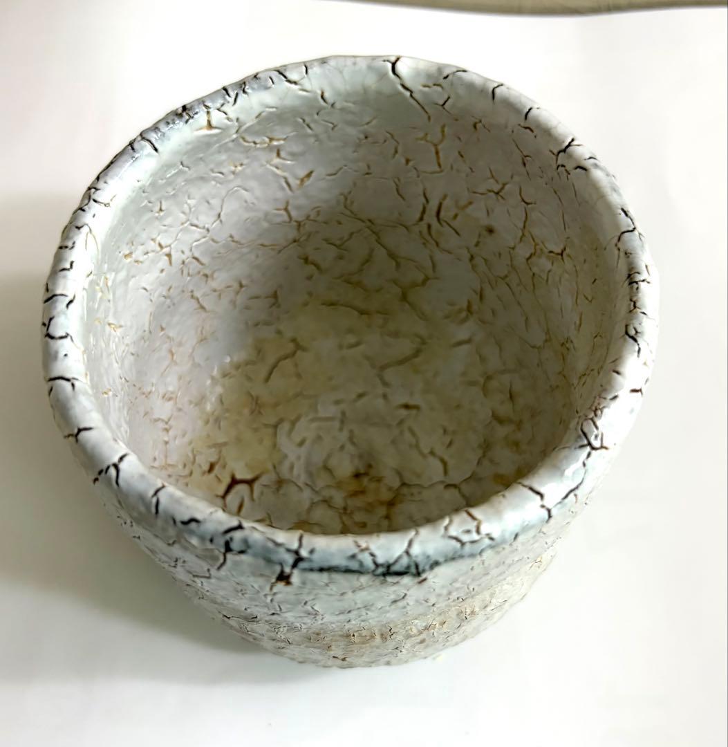 筒茶碗　萩筒茶碗　白色茶碗