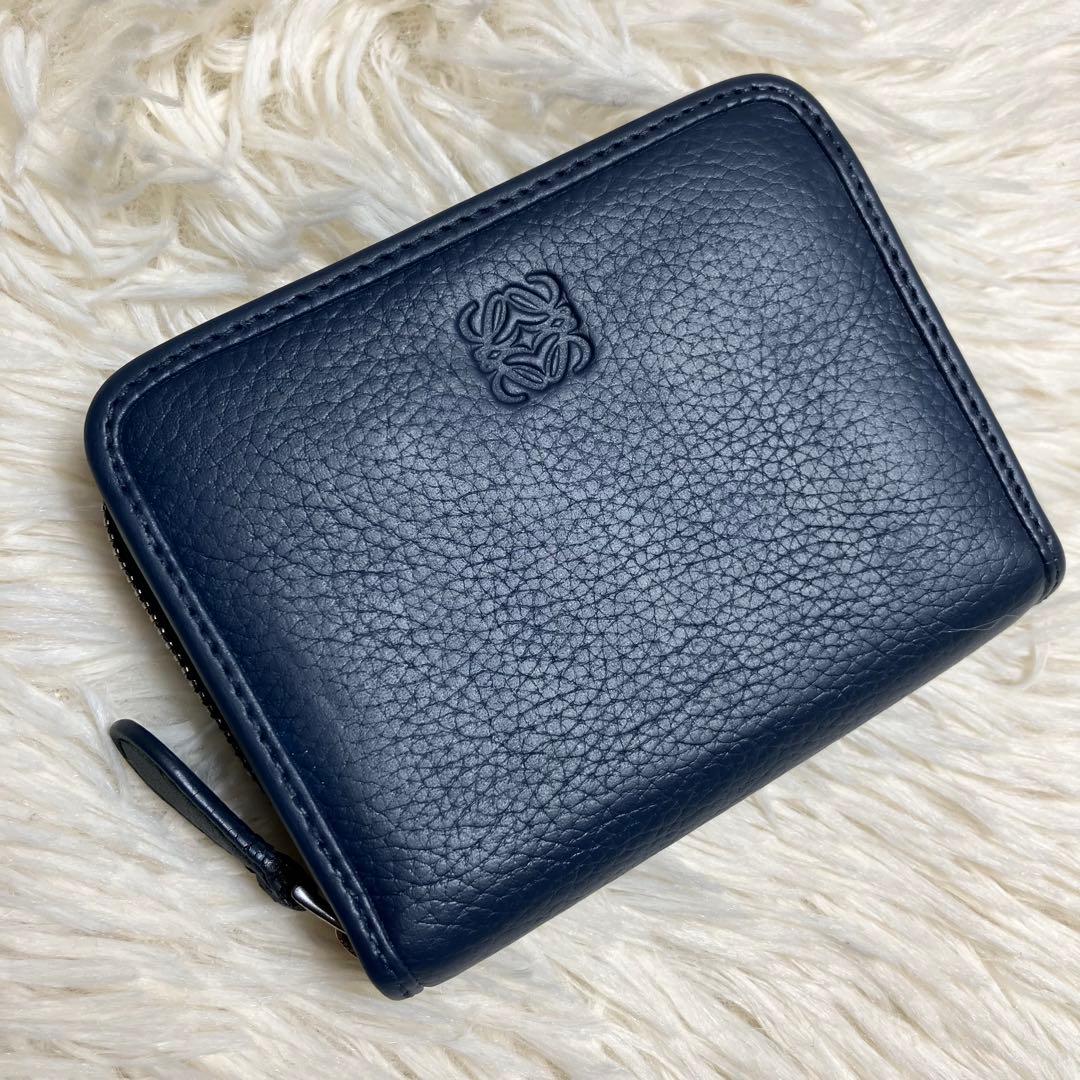 【良品】 LOEWE アナグラム ケース カードケース ラウンドジップ