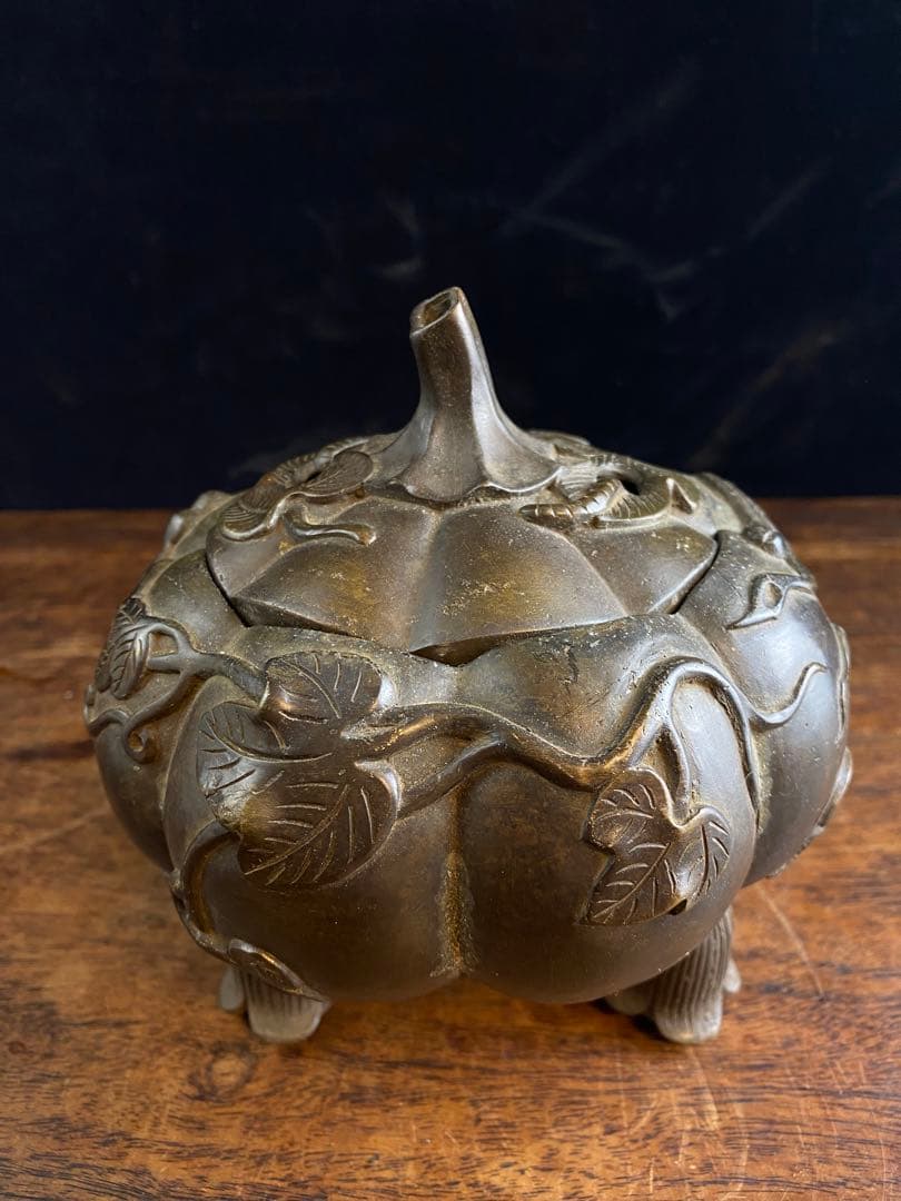 カボチャ型　銅香炉
