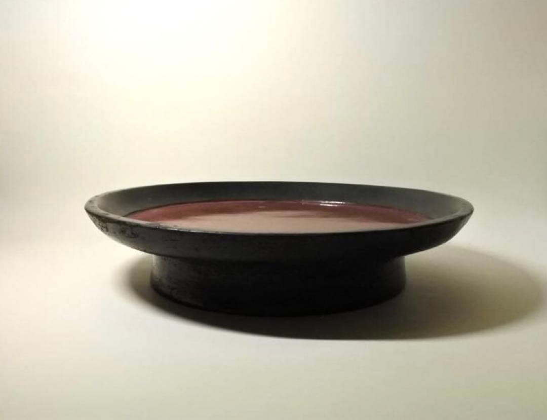 明治時代　時代盆　台　朱塗　骨董品　アンティーク