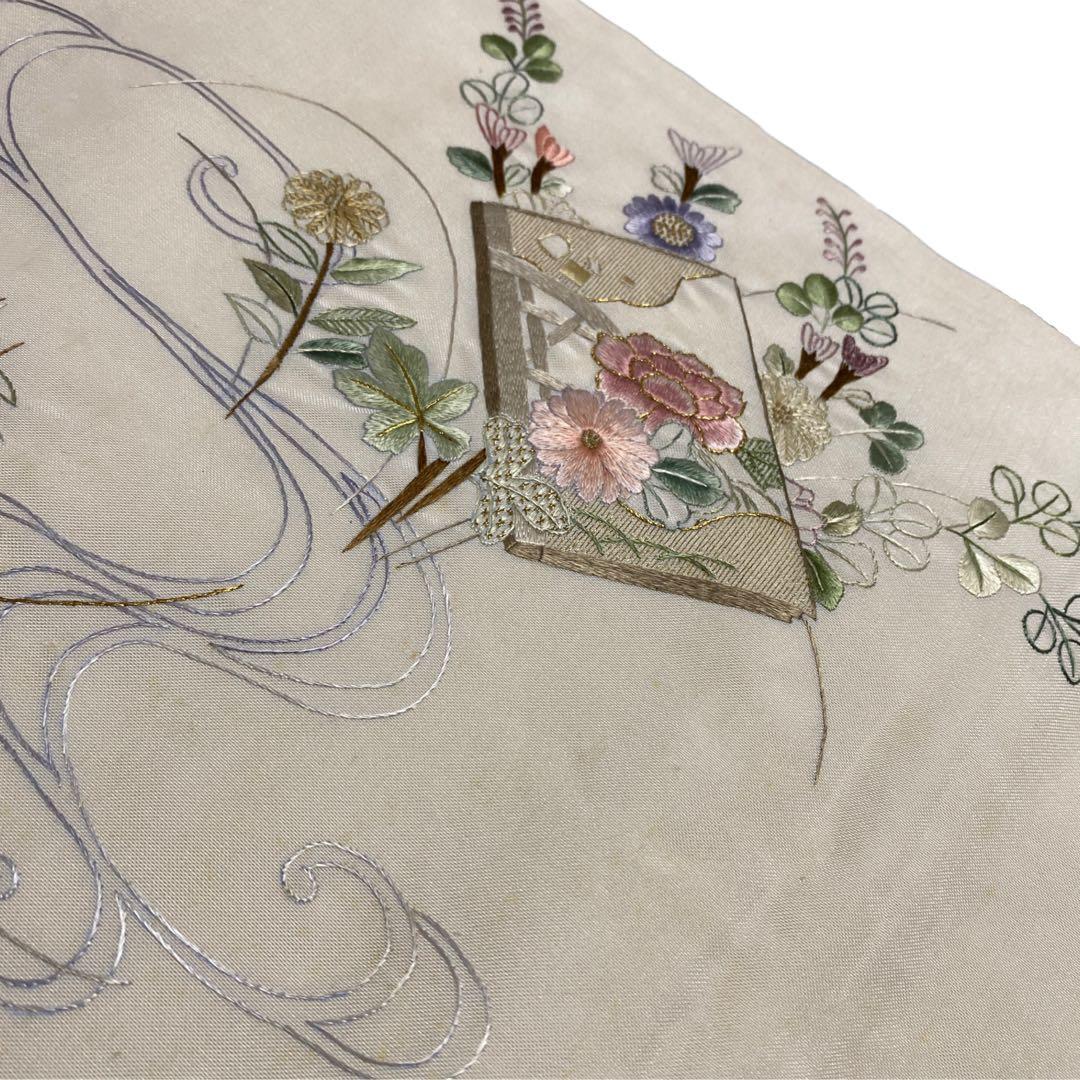 【専用です】季節の花々と読み本 総刺繍 袋帯