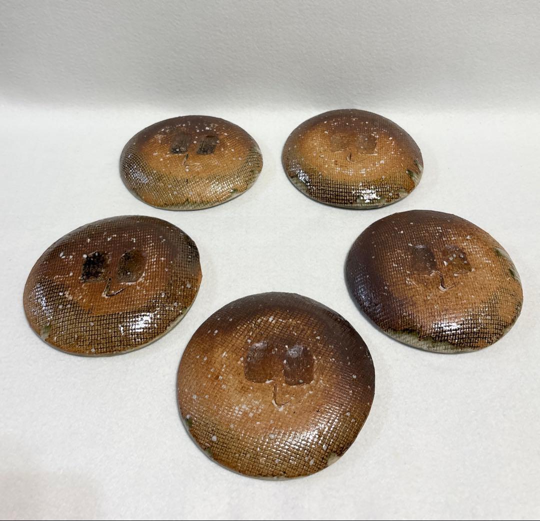 伊賀焼 銘々皿 5枚 陶芸 作家物 陶印あり 和食器