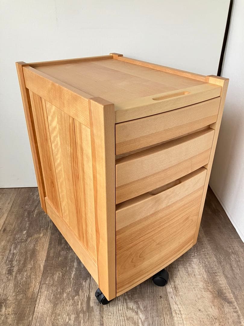 オークヴィレッジ　キャビネット　ワゴン　 天然木　無垢材