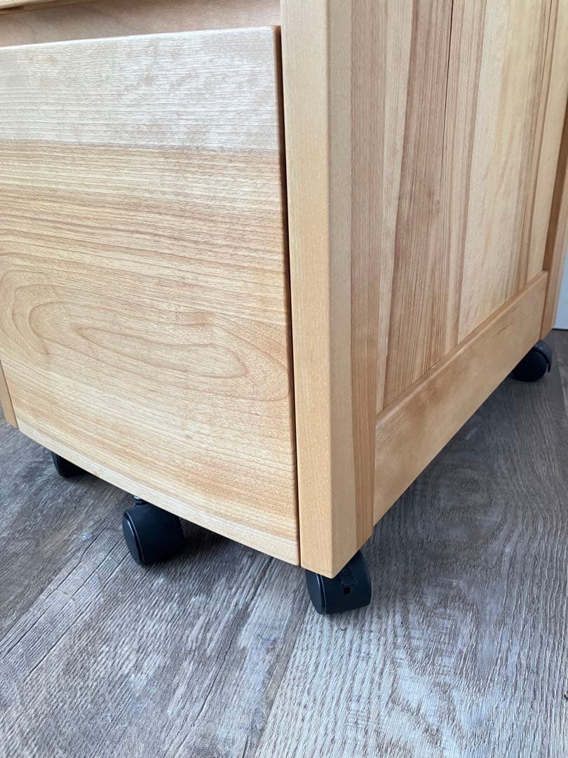 オークヴィレッジ　キャビネット　ワゴン　 天然木　無垢材