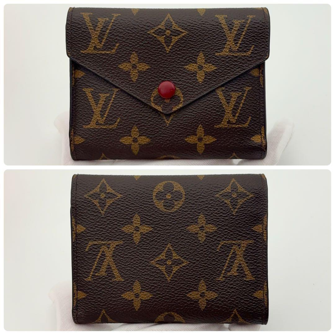 【型崩れ少ない】ルイヴィトン モノグラム ヴィクトリーヌ フューシャ 三つ折り