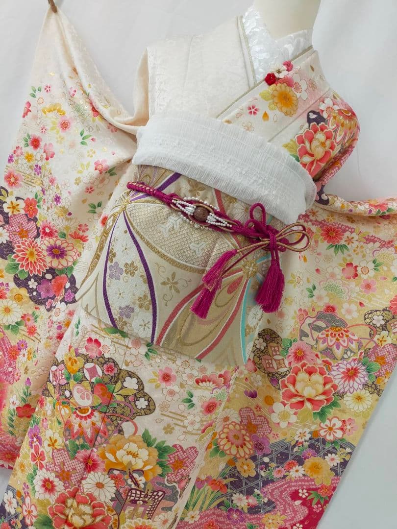 売約済み【WA-Modern】★★正絹　振袖7点フルセット+お直し★★