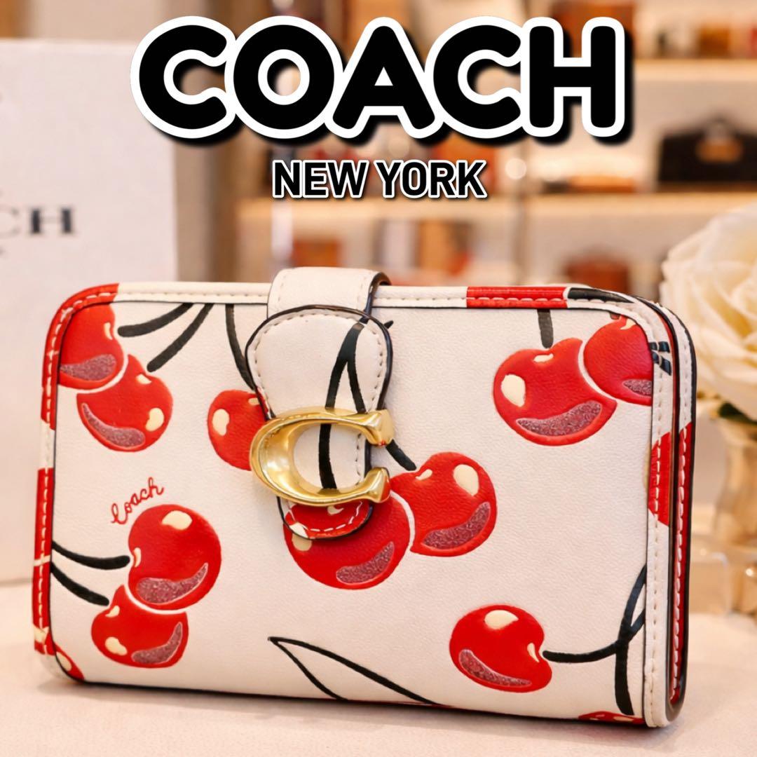 COACH✨コーチ✨財布✨チェリー✨タビー✨ウォレット✨ラメ✨さくらんぼ✨本革