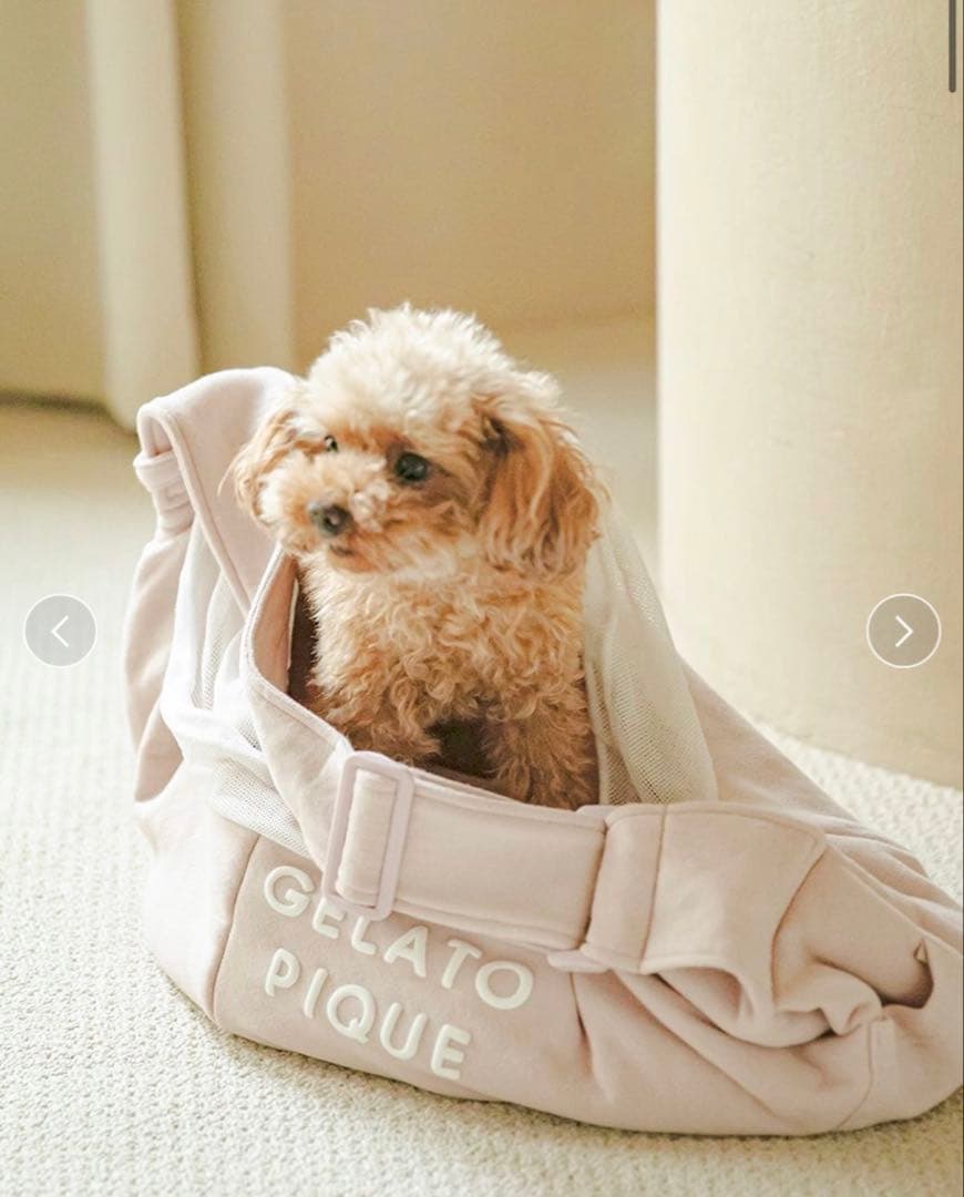 【新品未使用】ジェラートピケスリングキャリーバッグ ピンクベージュ