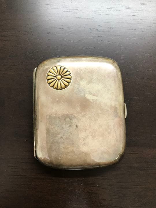 純銀 シガレットケース 菊紋