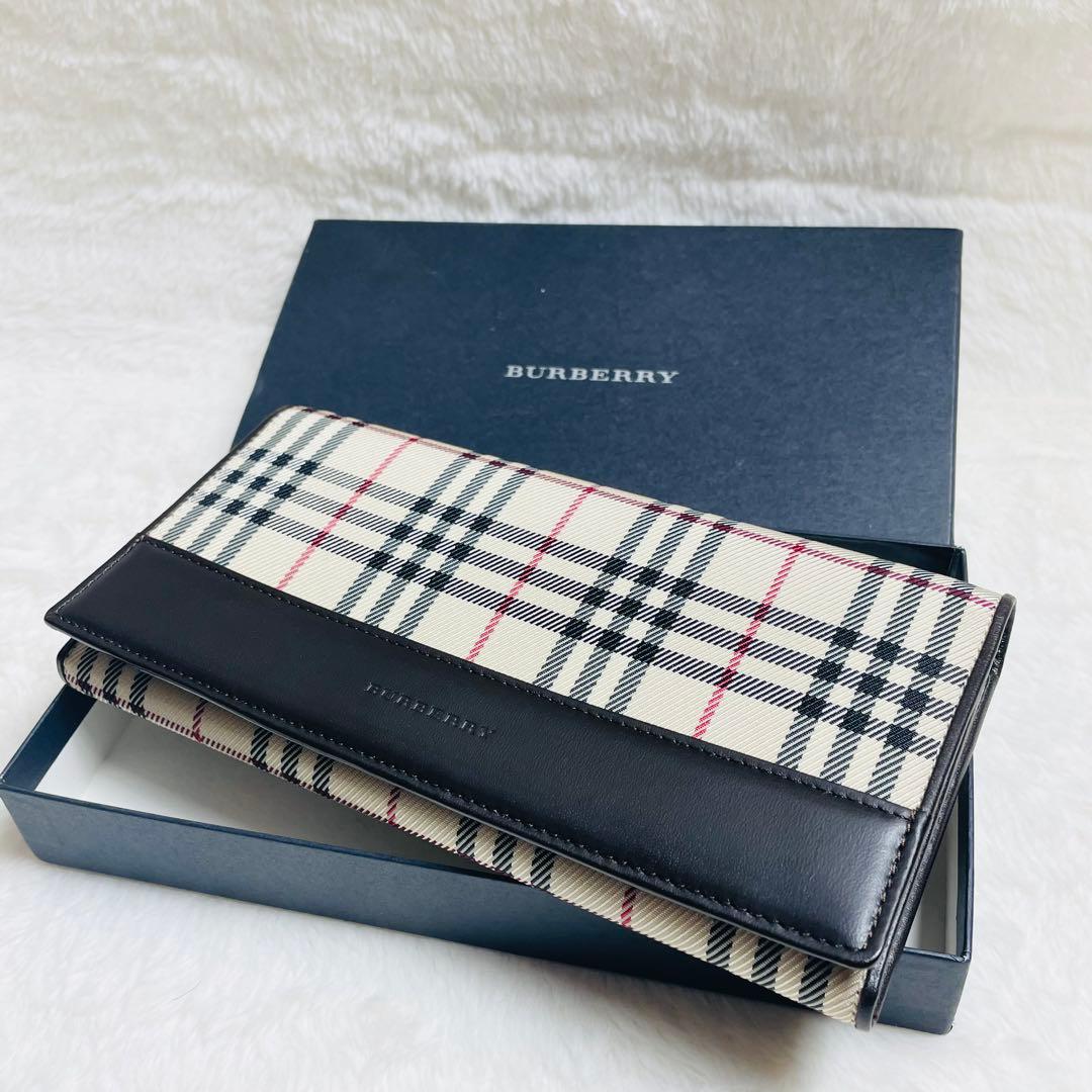 新品未使用　BURBERRY がま口　長財布　二つ折り　ノバチェック　おしゃれ