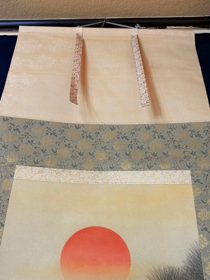 双鶴　珠洸 茶道具 掛け軸 掛軸 日本画 鶴 正月 200