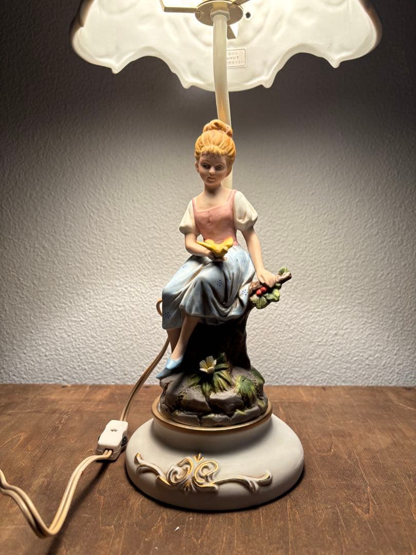 未使用 テーブルランプ GIRL 愛新陶器 昭和レトロ 電気スタンド