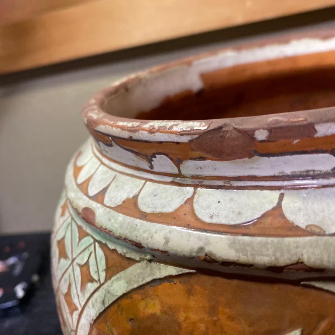 中国古玩　鳥華図花瓶　23cm18cm