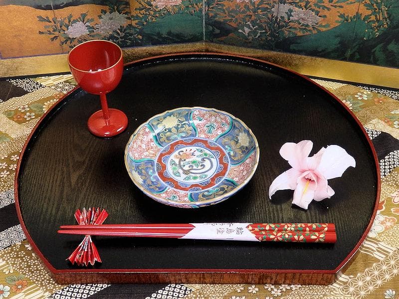 古伊万里　金襴手　団龍紋に花の図　４寸皿　５枚　307AS-fbuu