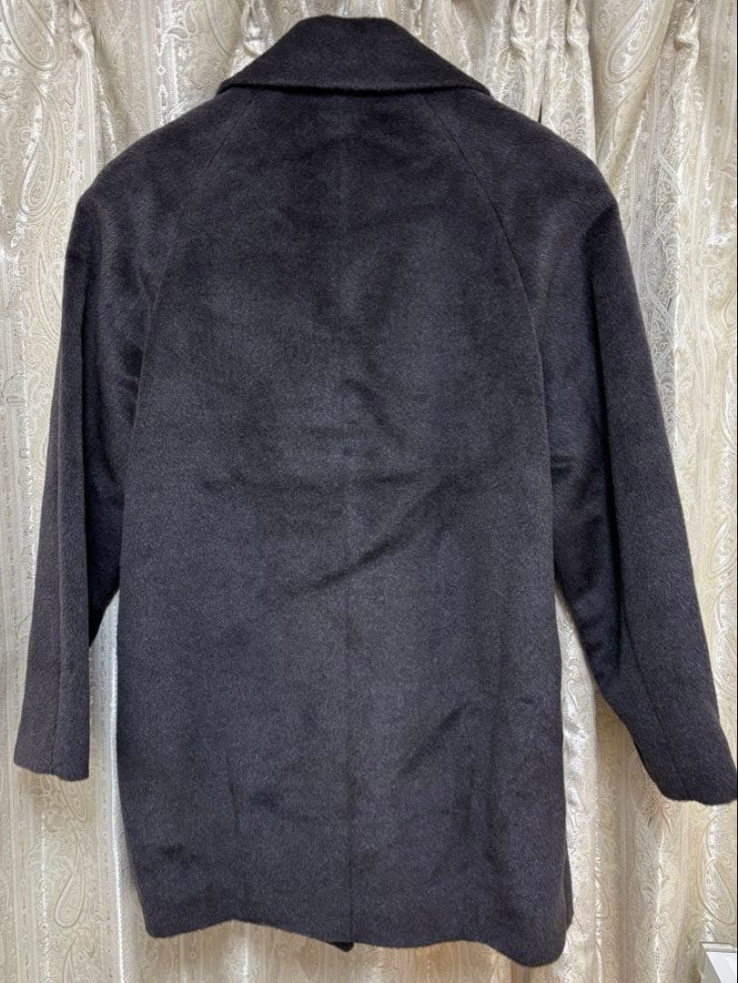 アナイ　アルパカシャギーコクーンコート　チャコールグレー
