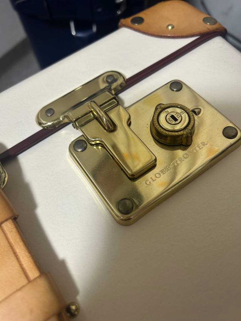 GLOBE TROTTER サファリ ラージ 2輪 アイボリーｘナチュラル