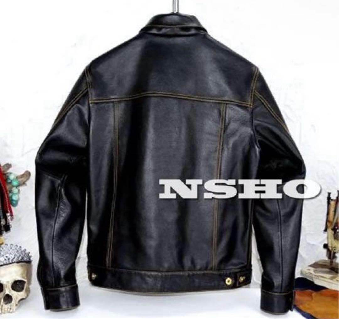 最高峰 牛革 メンズ 革ジャン カウハイド ファーストタイプ Gジャン