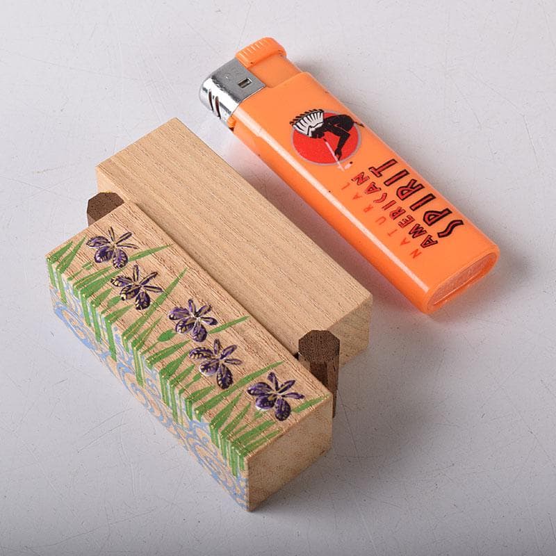 ふたば　茶道具　道場宗廣作　桐木地　八ッ橋香合　共箱　V　7834