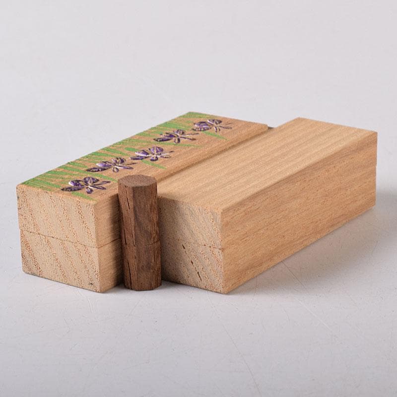 ふたば　茶道具　道場宗廣作　桐木地　八ッ橋香合　共箱　V　7834