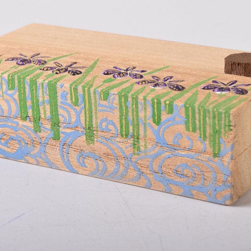 ふたば　茶道具　道場宗廣作　桐木地　八ッ橋香合　共箱　V　7834