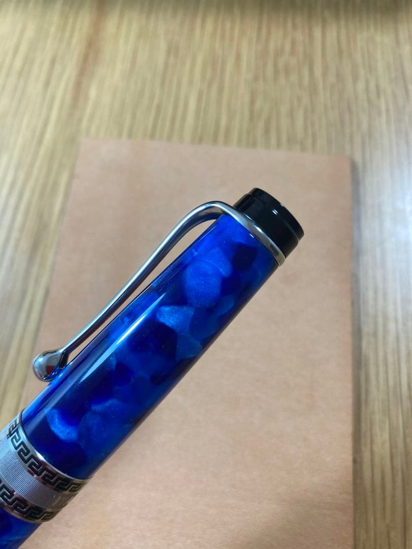 アウロラ 万年筆 青 14K金 Mニブ