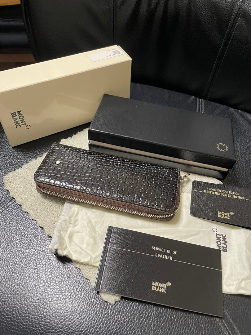 ‼️激レア‼️◾️美品◾️ペンケース2本差し◾️クロコダイル◾️ファスナー開閉式ボールペン◾️