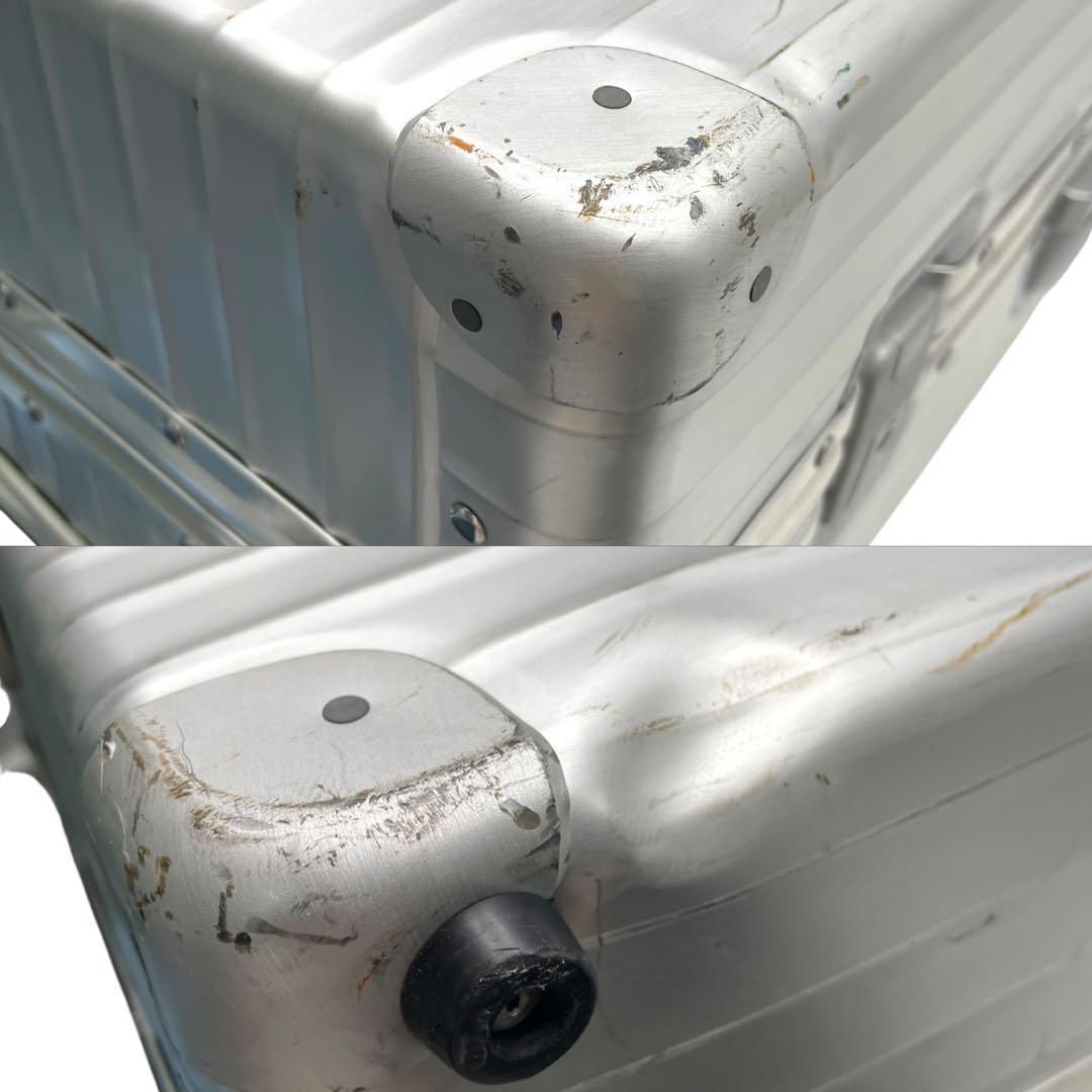 リモワ キャリーバッグ スーツケース トラベル 2輪 青ロゴ 大容量 シルバー