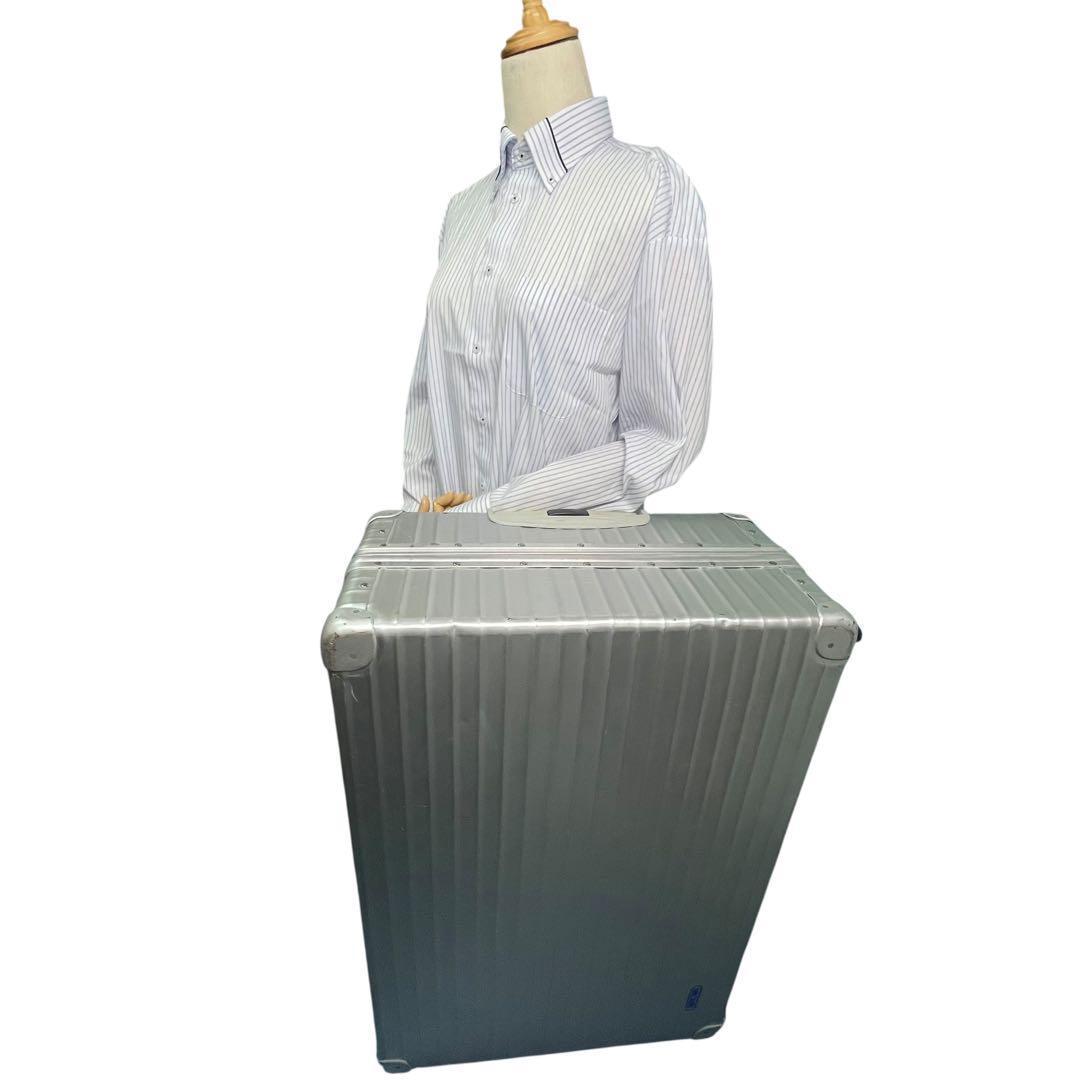 リモワ キャリーバッグ スーツケース トラベル 2輪 青ロゴ 大容量 シルバー