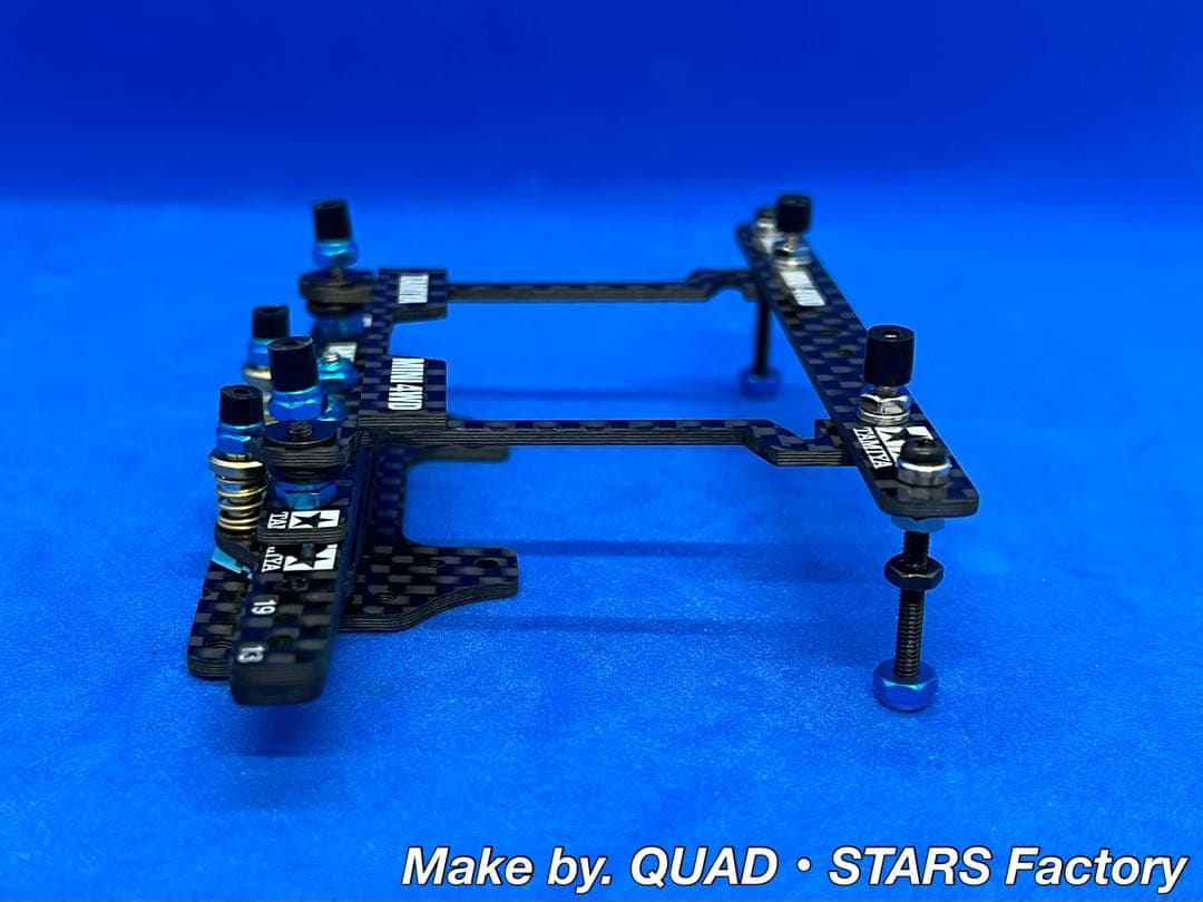 【ミニ四駆・MS用】2軸ATスライドダンパー＋フロント提灯　2021／カーボン