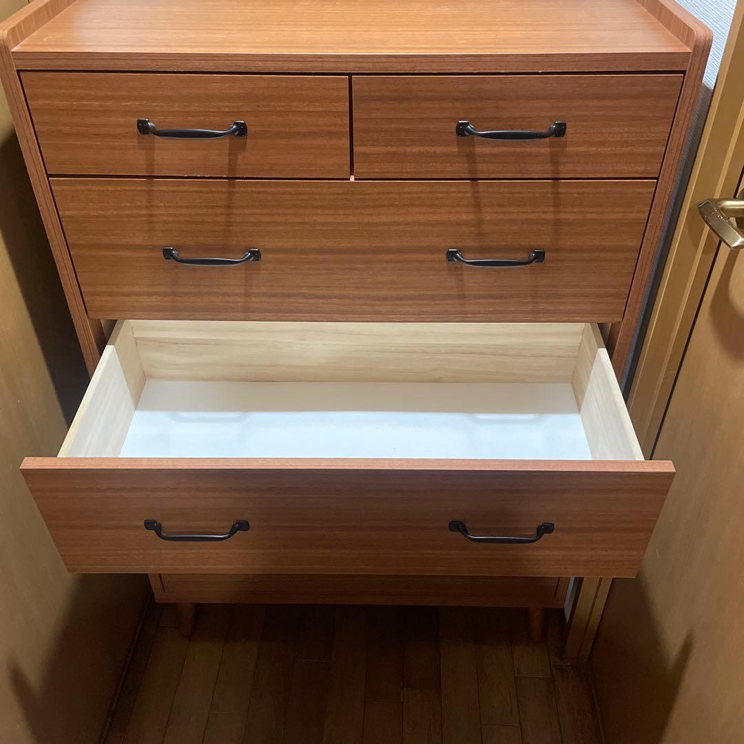 木製チェスト 7段 ブラウン