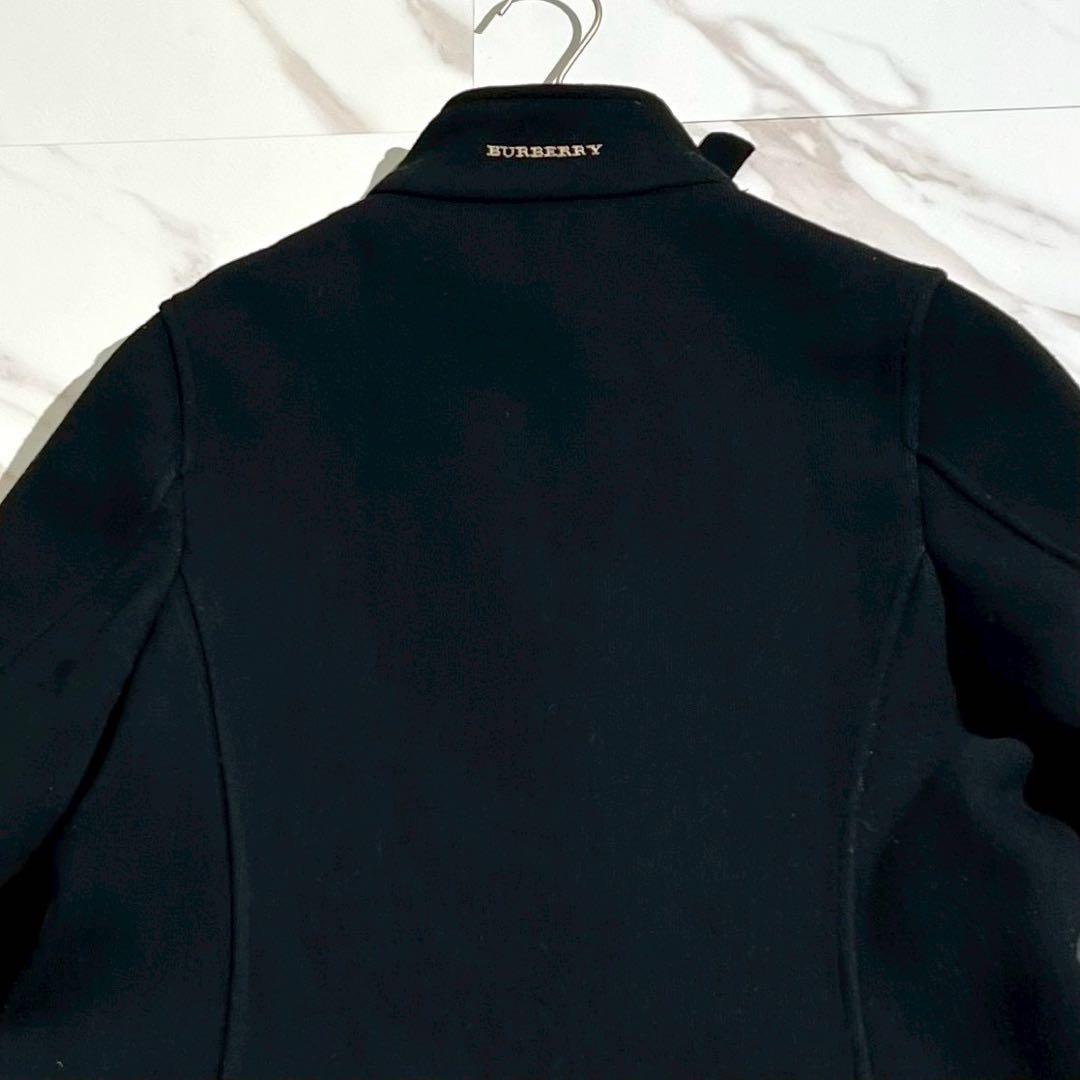【美品/M】バーバリーロンドン ステンカラーコート ロング丈 メガチェック 黒
